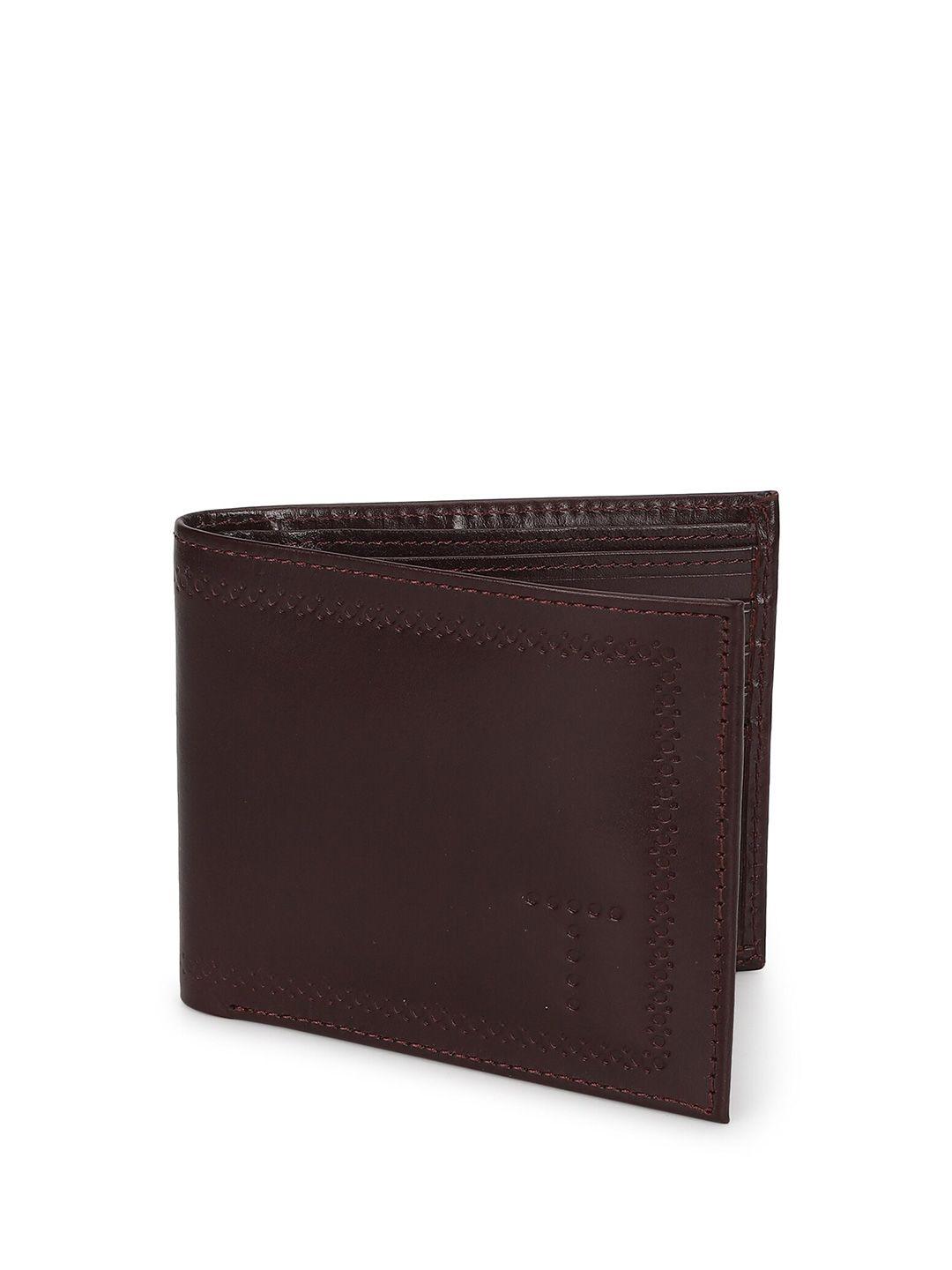 ted baker men brown leather two fold wallet