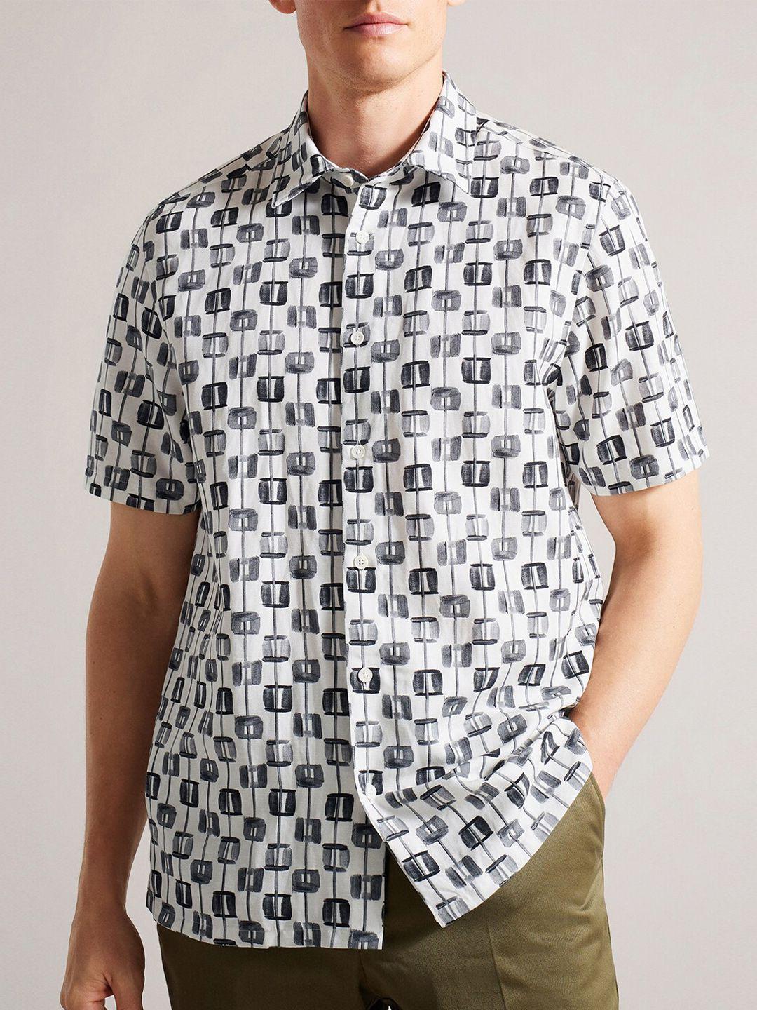 ted baker opaque printed regular fit casual shirt
