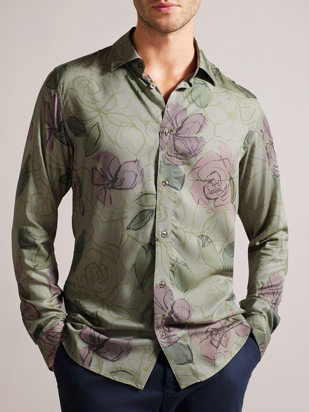 ted baker slim fit floral printed casual shirt