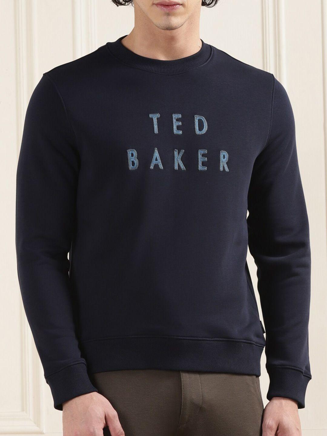 ted baker typography embroidered cotton pullover