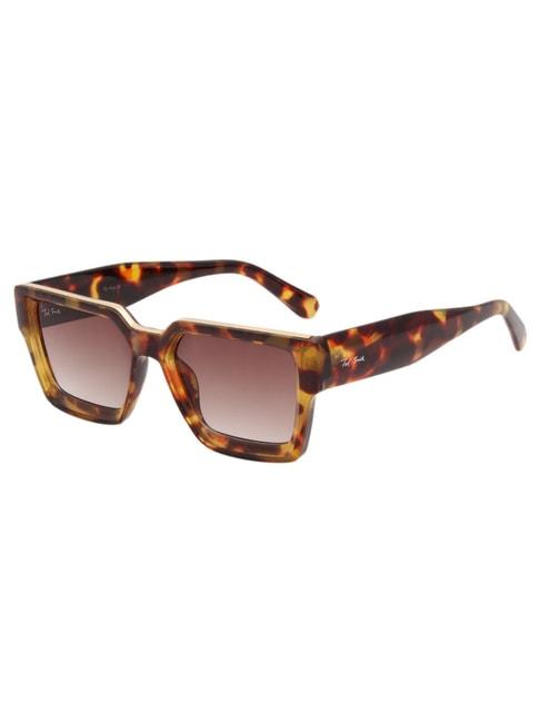ted smith brown square uv protection unisex sunglasses