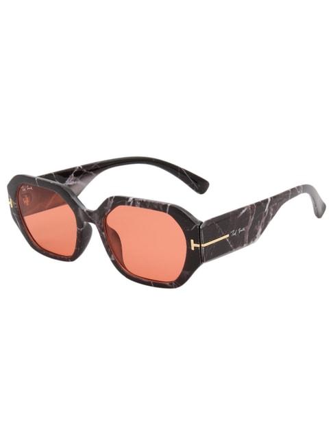 ted smith light orange hexagon uv protection unisex sunglasses