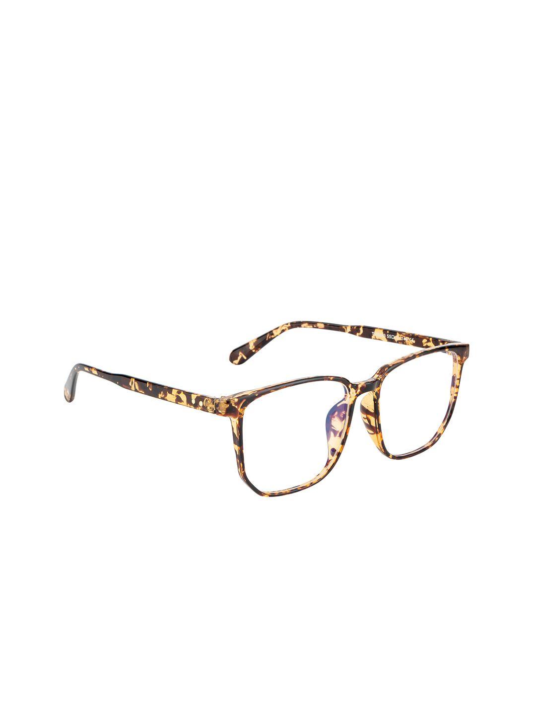 ted smith unisex brown & yellow abstract full rim rectangle frames tsi-8883_demi