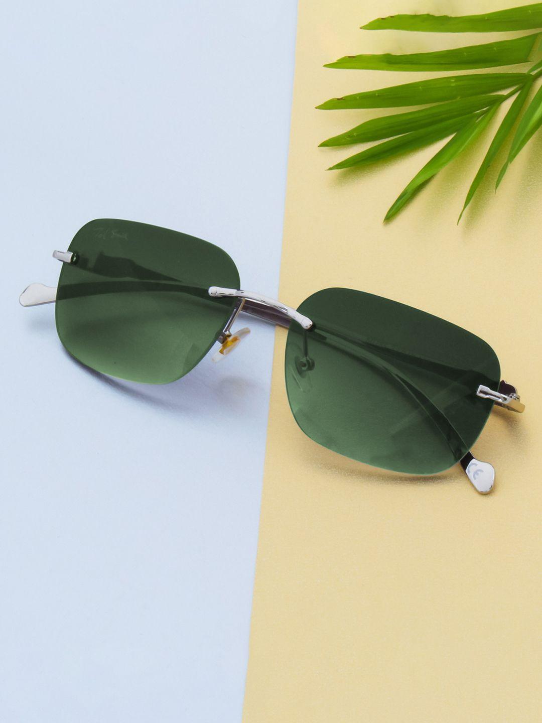 ted smith unisex green square sunglasses with uv protected lens panther_c5