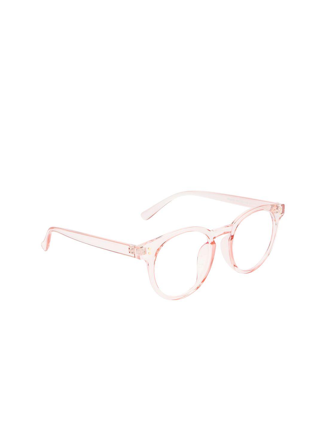 ted smith unisex pink & transparent full rim round frames tsi-8859_pink