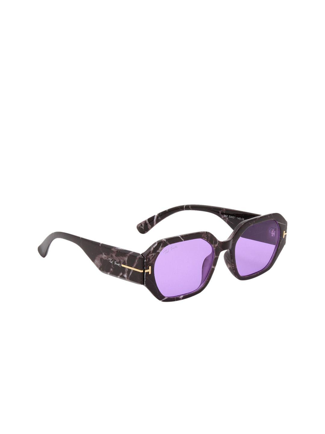 ted smith unisex purple lens & black oval sunglasses uv protected lens rapper_c5-purple