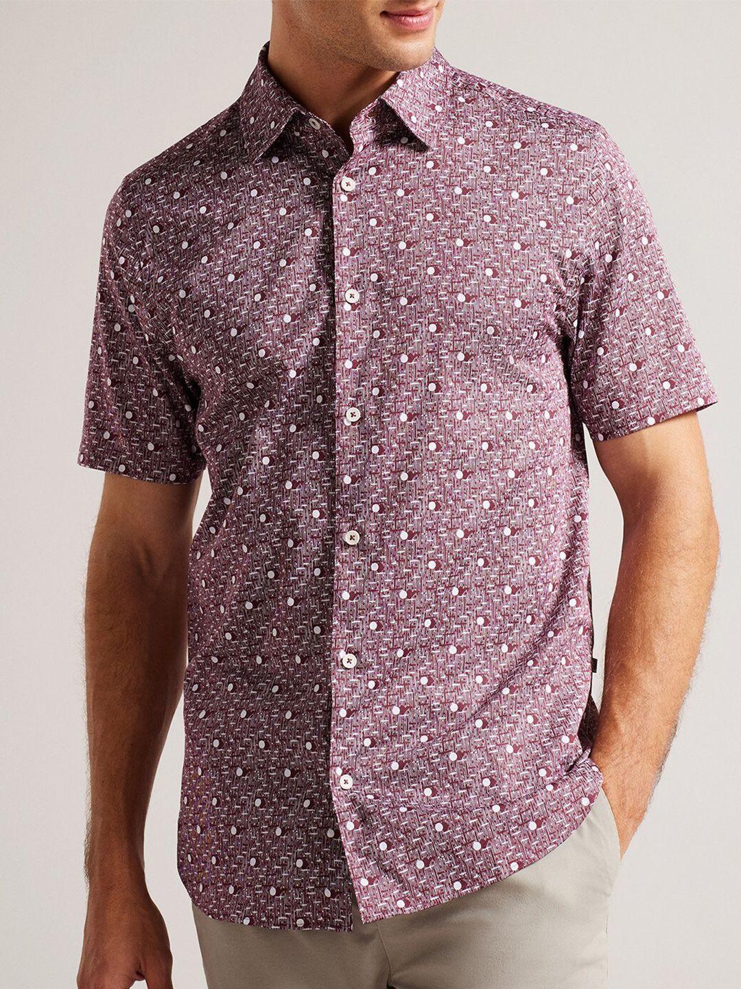 ted baker abstract printed short sleeves cotton casual shirt