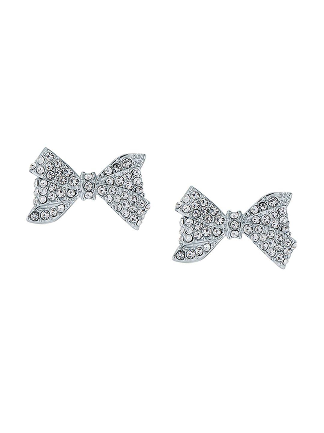 ted baker brass bow crystals stud earrings