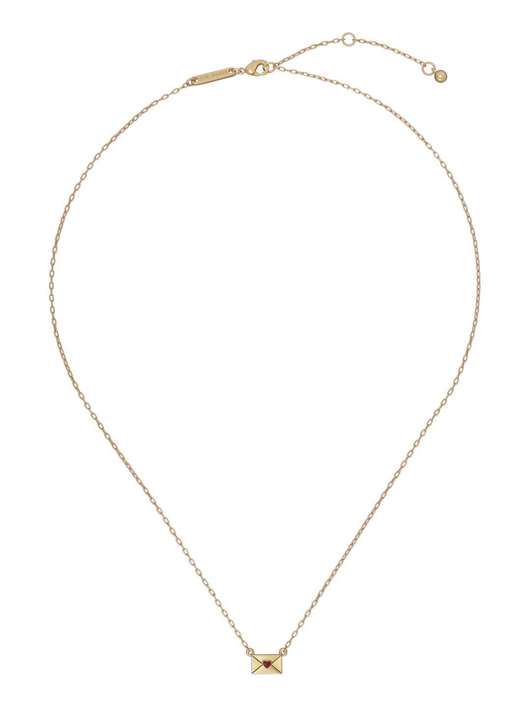 ted baker brass gold-plated love letter pendant chain