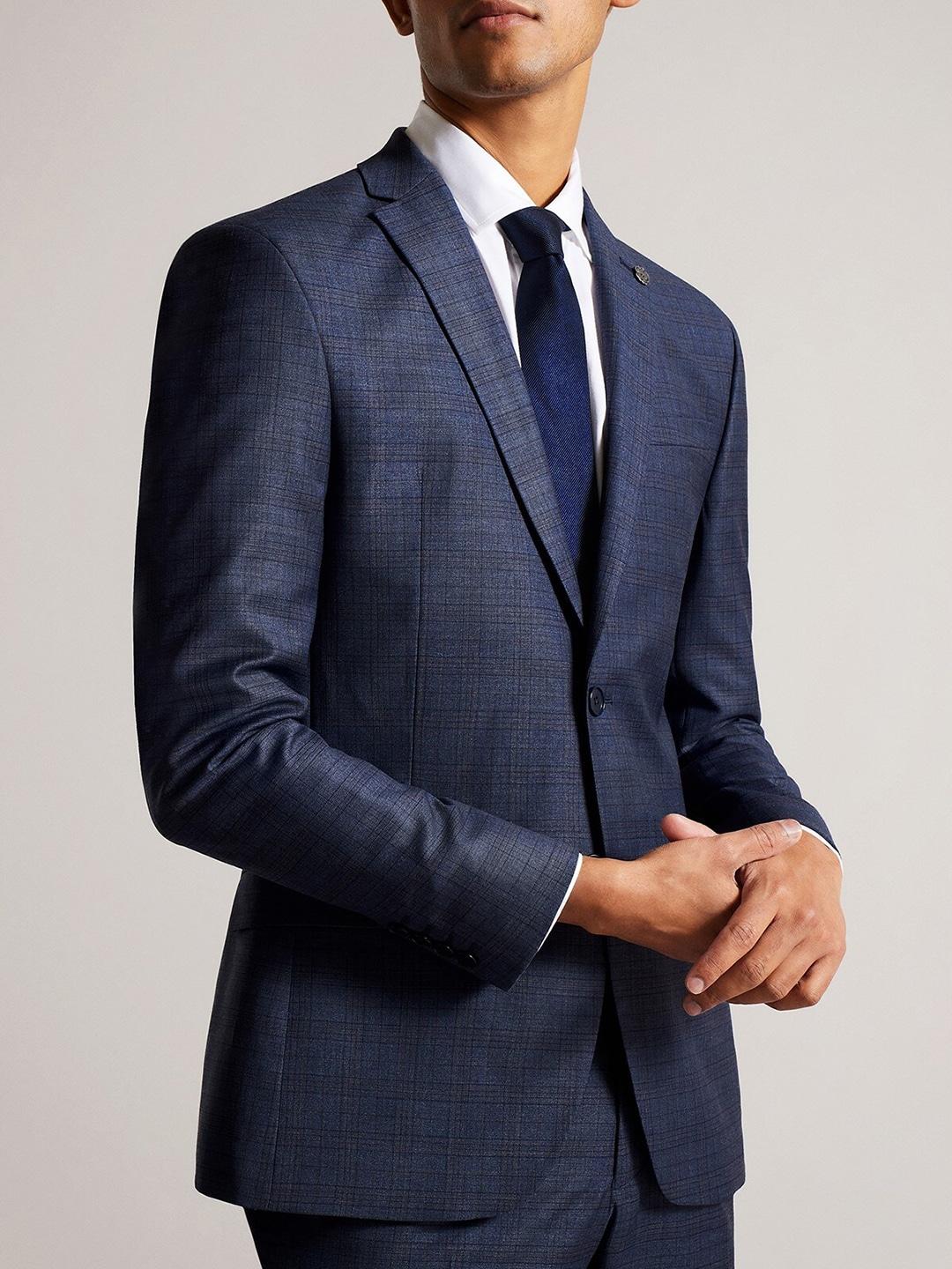 ted baker checked single breasted formal blazer