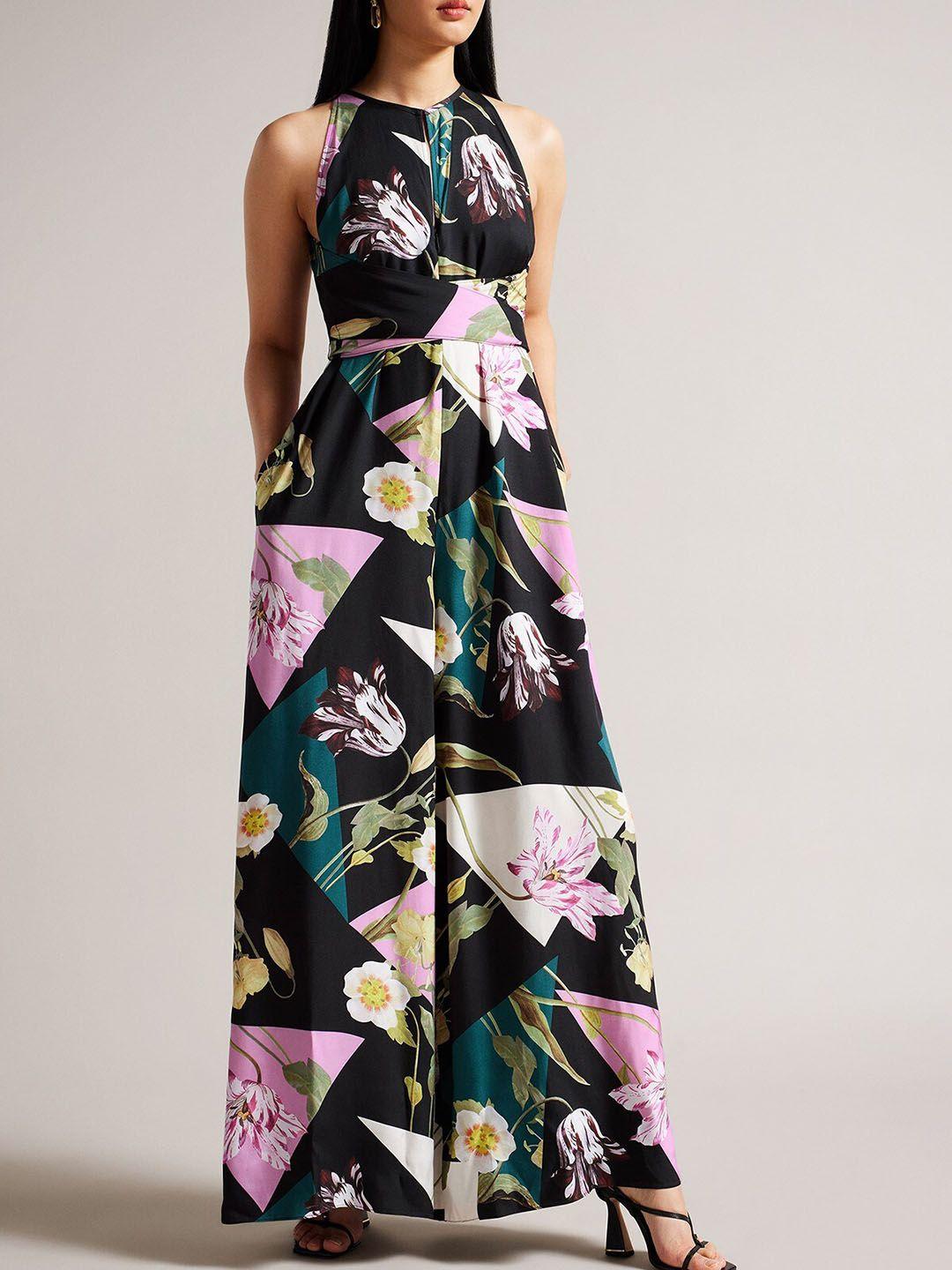 ted baker floral printed sleeveless basic jumpsuit