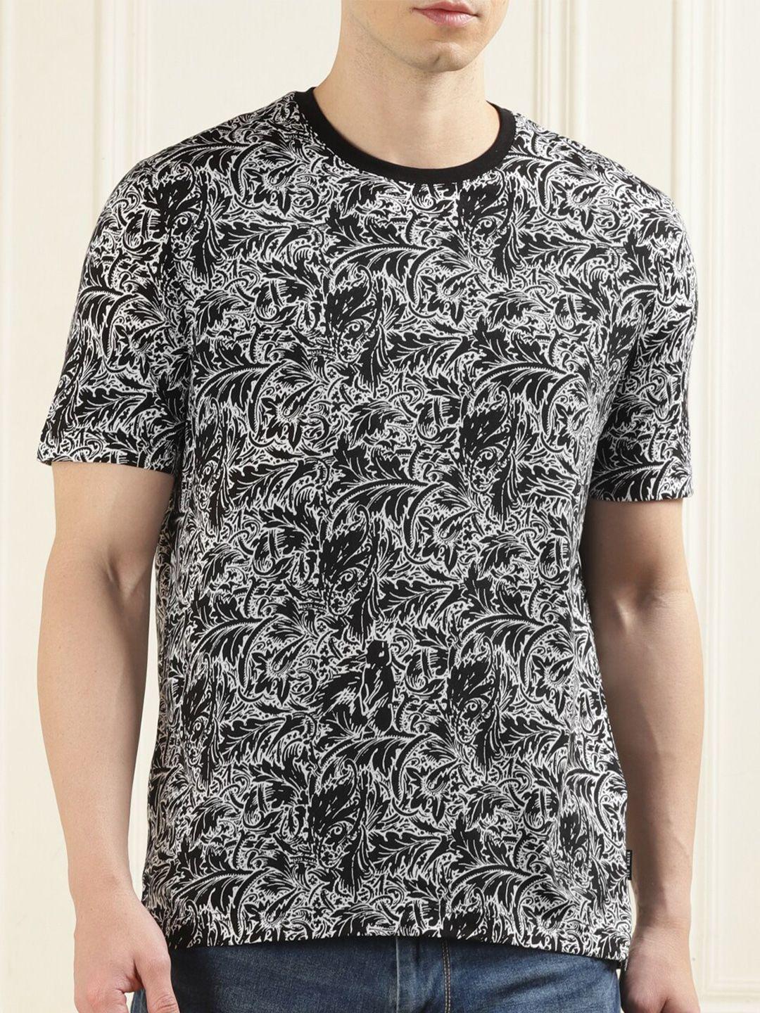 ted baker floral printed slim fit pure cotton t-shirt