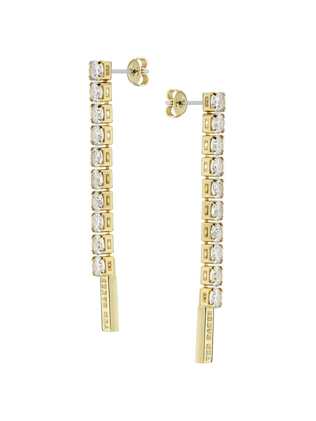 ted baker gold-plated contemporary drop earrings