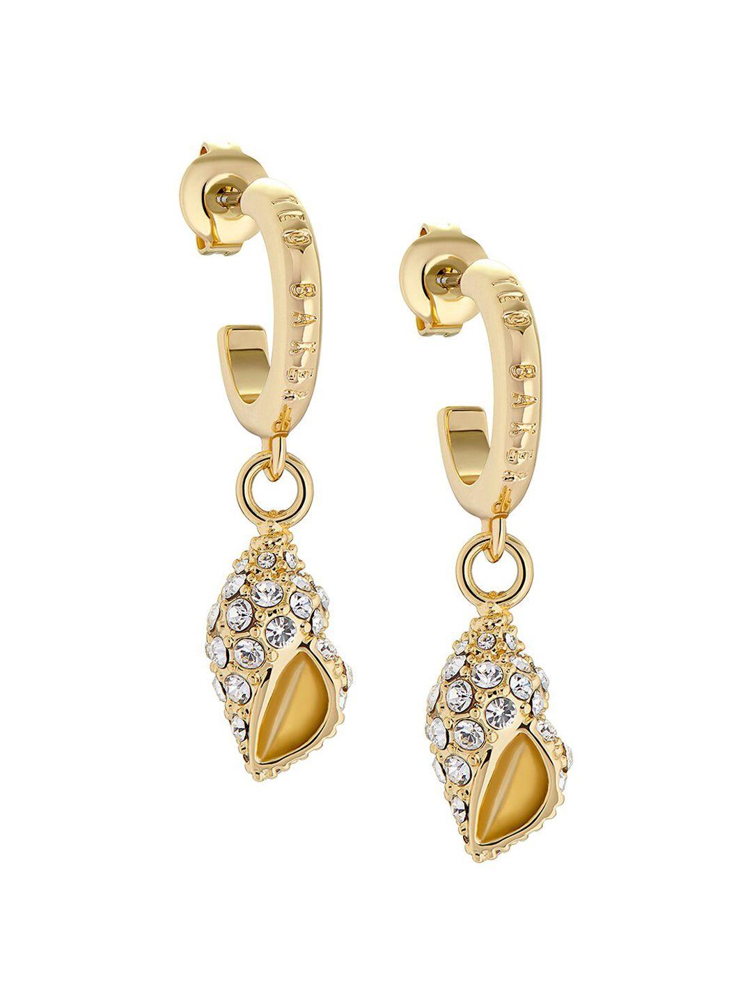 ted baker gold-plated contemporary half hoop earrings