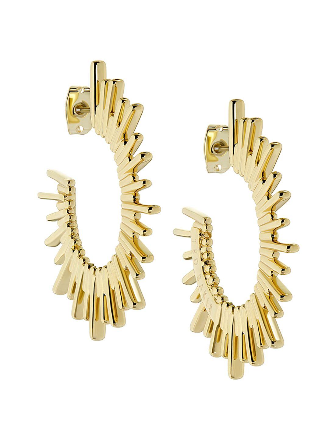 ted baker gold-plated contemporary half hoop earrings