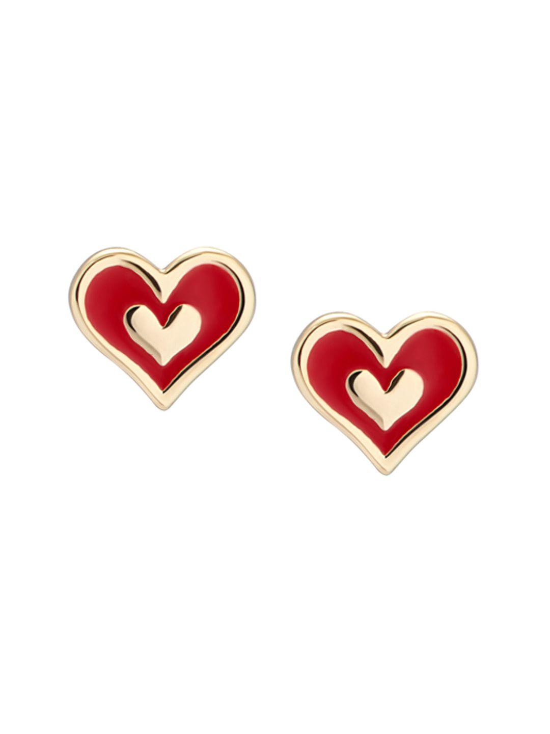 ted baker gold-plated heart shaped studs earrings