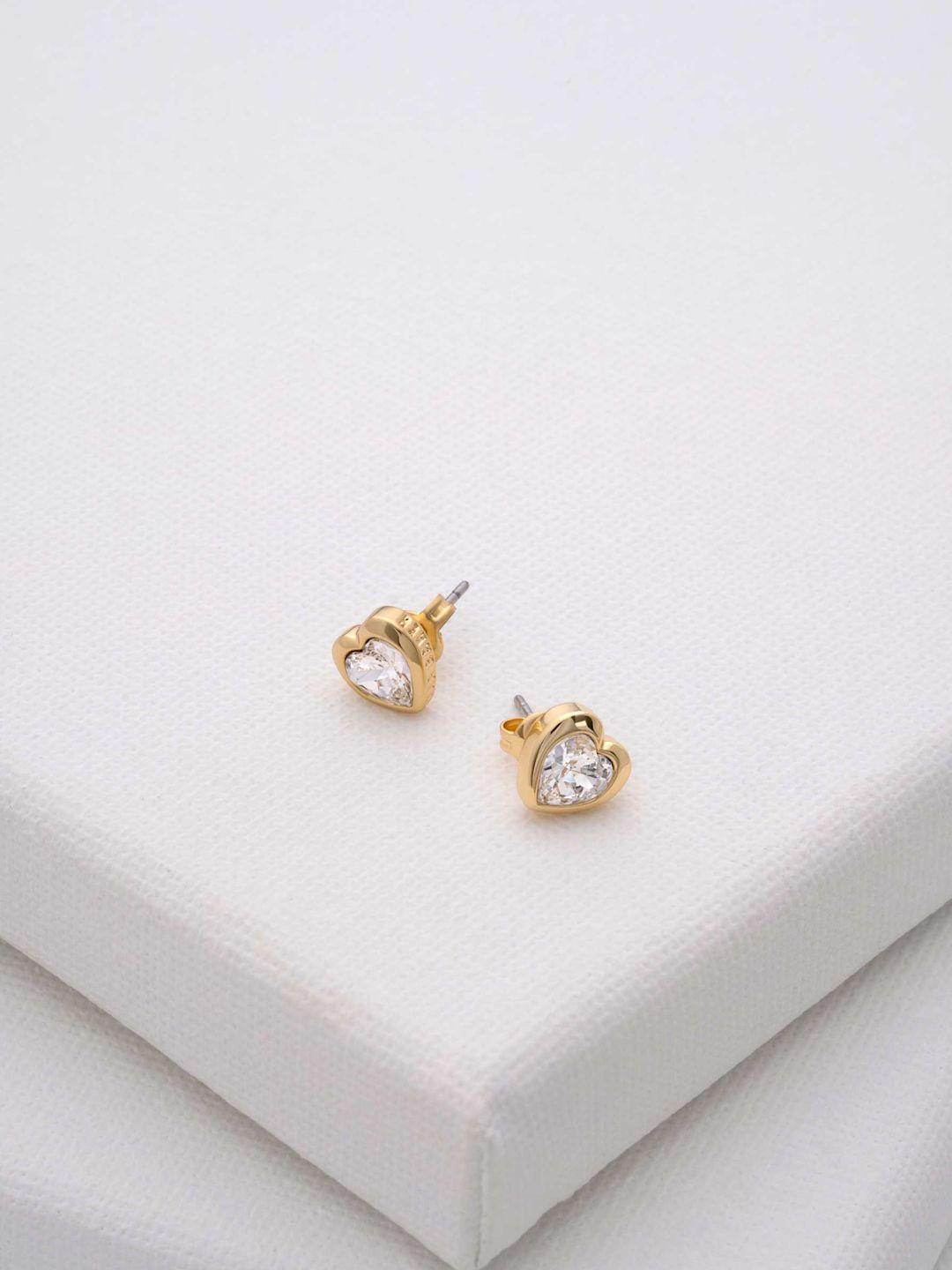 ted baker gold-plated heart shaped studs