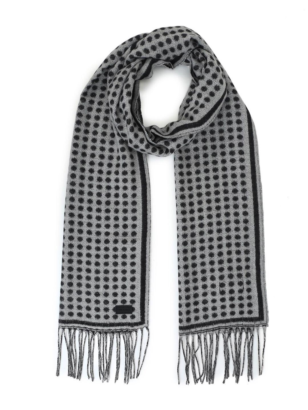 ted baker men black & grey checked scarf