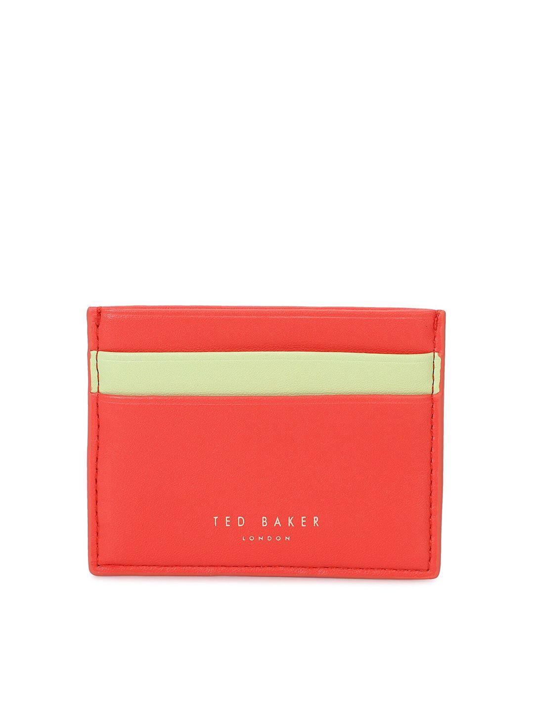 ted baker men colourblocked leather card holder with pouch