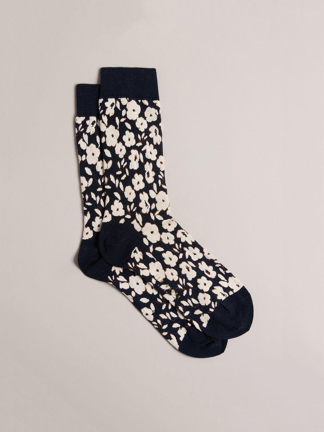 ted baker men floral calf-length socks