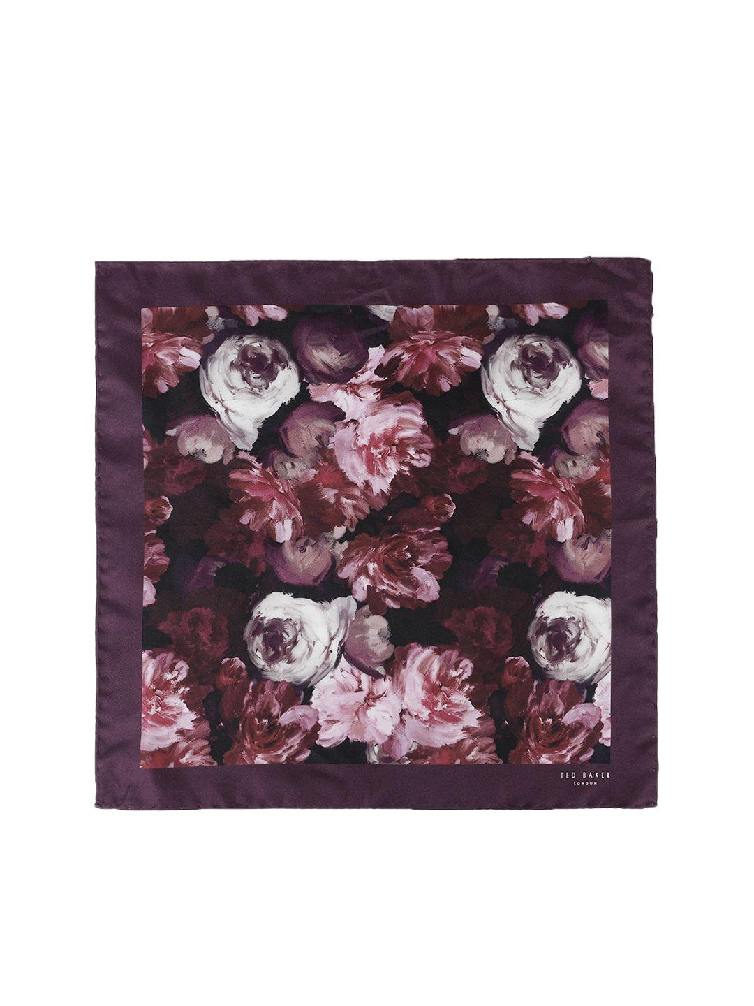ted baker men floral printed silk pocket square