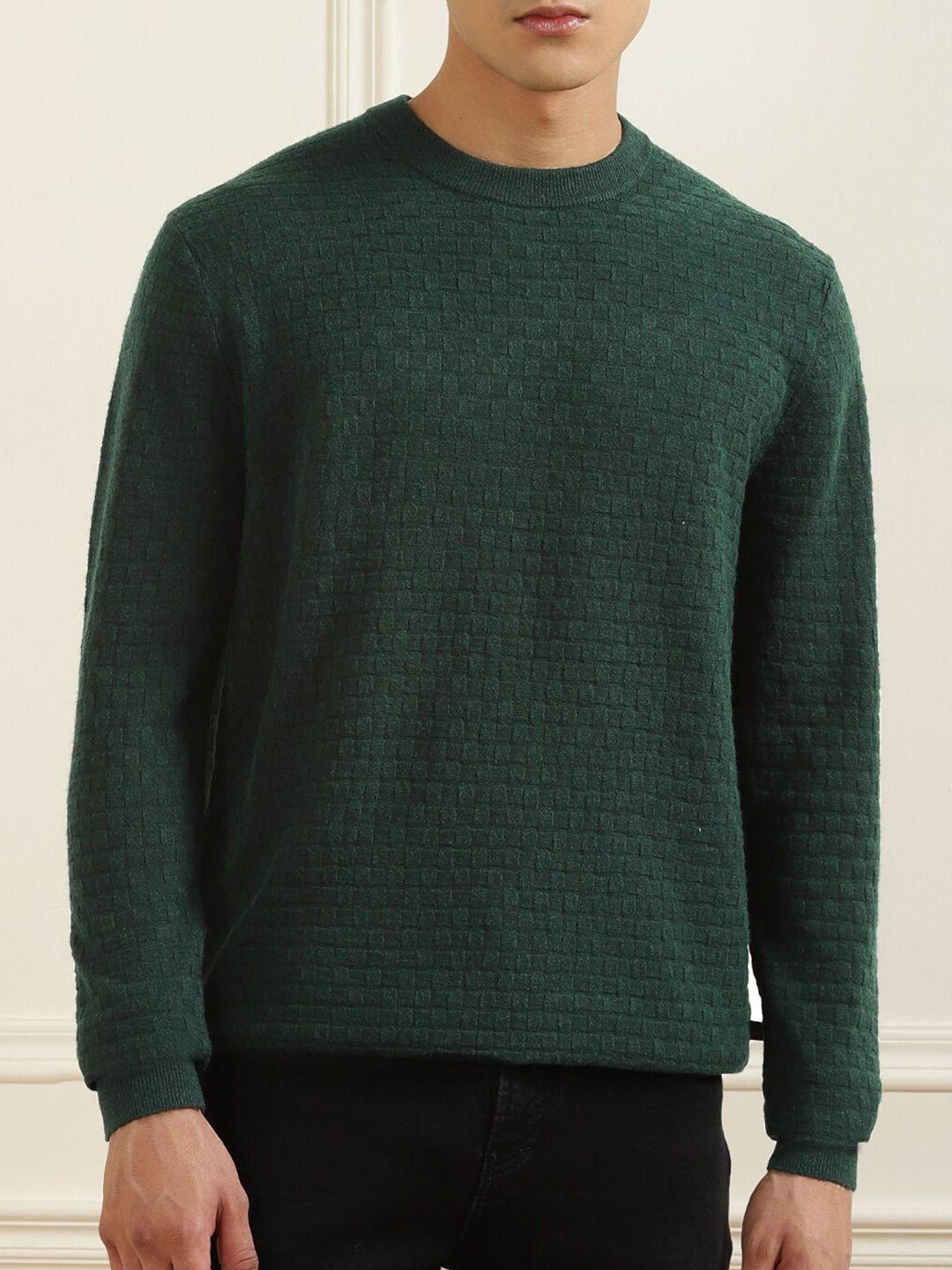 ted baker men green checked knitted pullover