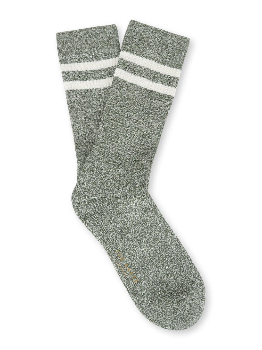 ted baker men grey solid calf-length socks