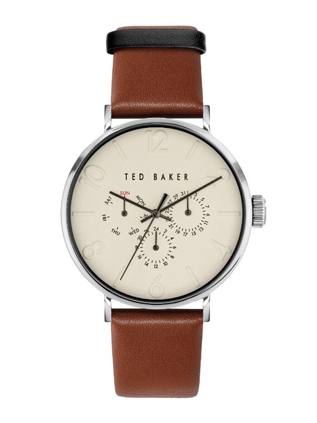 ted baker men leather straps analogue watch