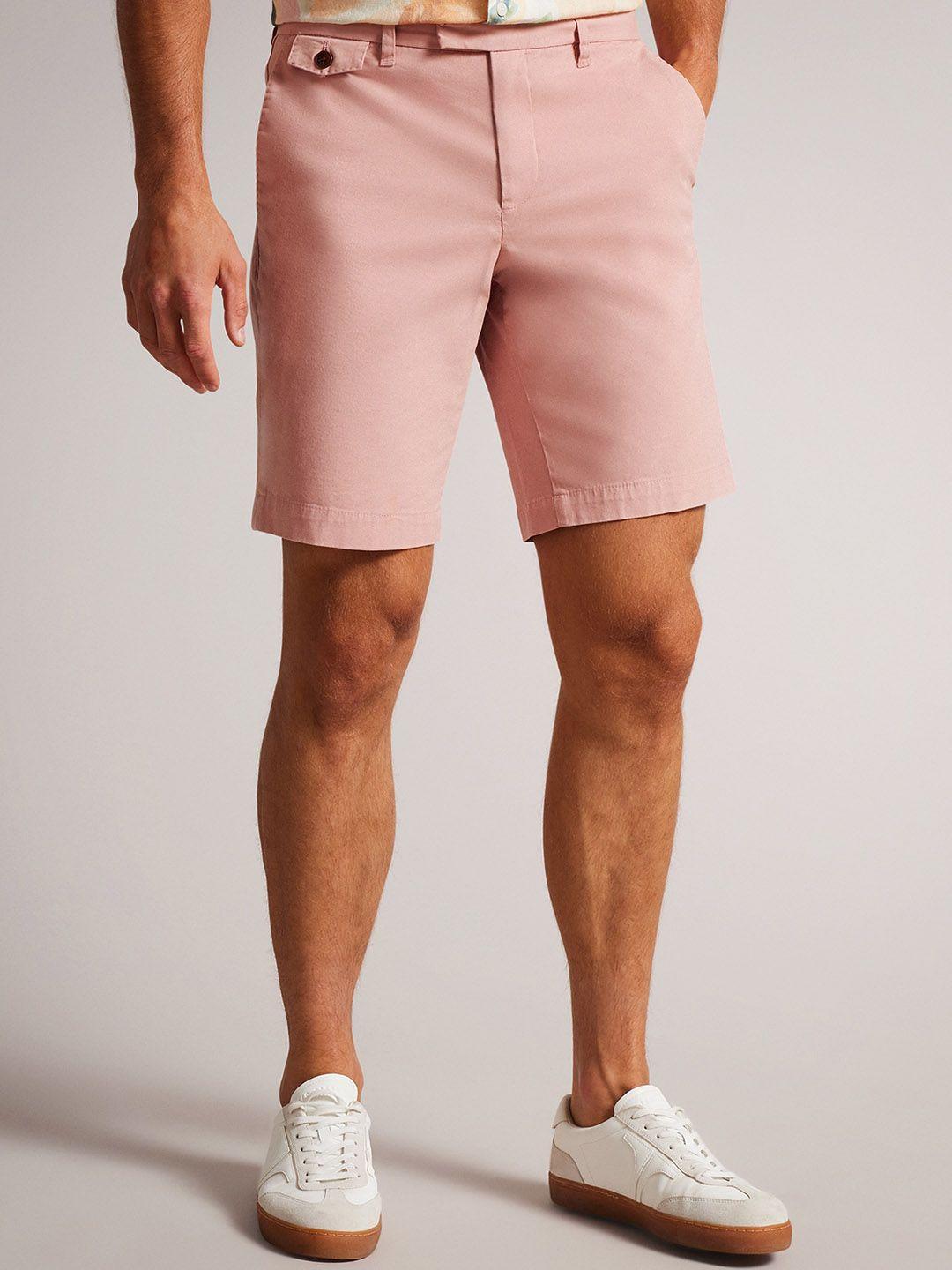ted baker men mid-rise cotton chino shorts