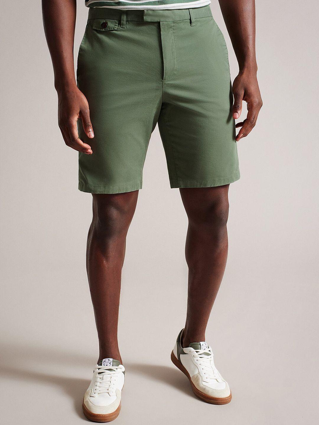 ted baker men mid-rise cotton chino shorts