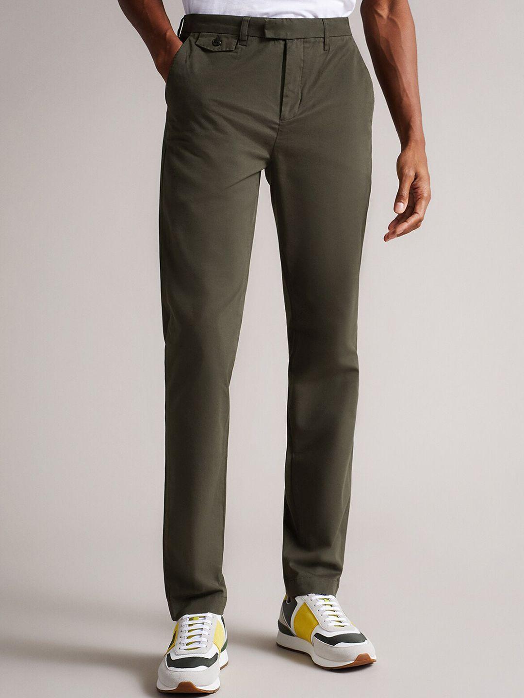 ted baker men mid-rise slim fit trousers