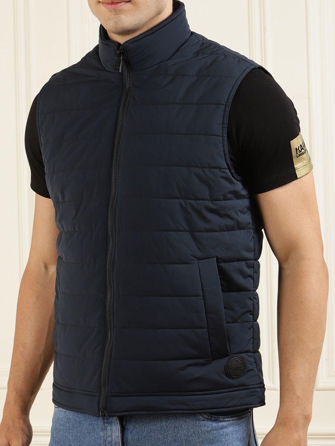 ted baker men navy blue longline padded jacket