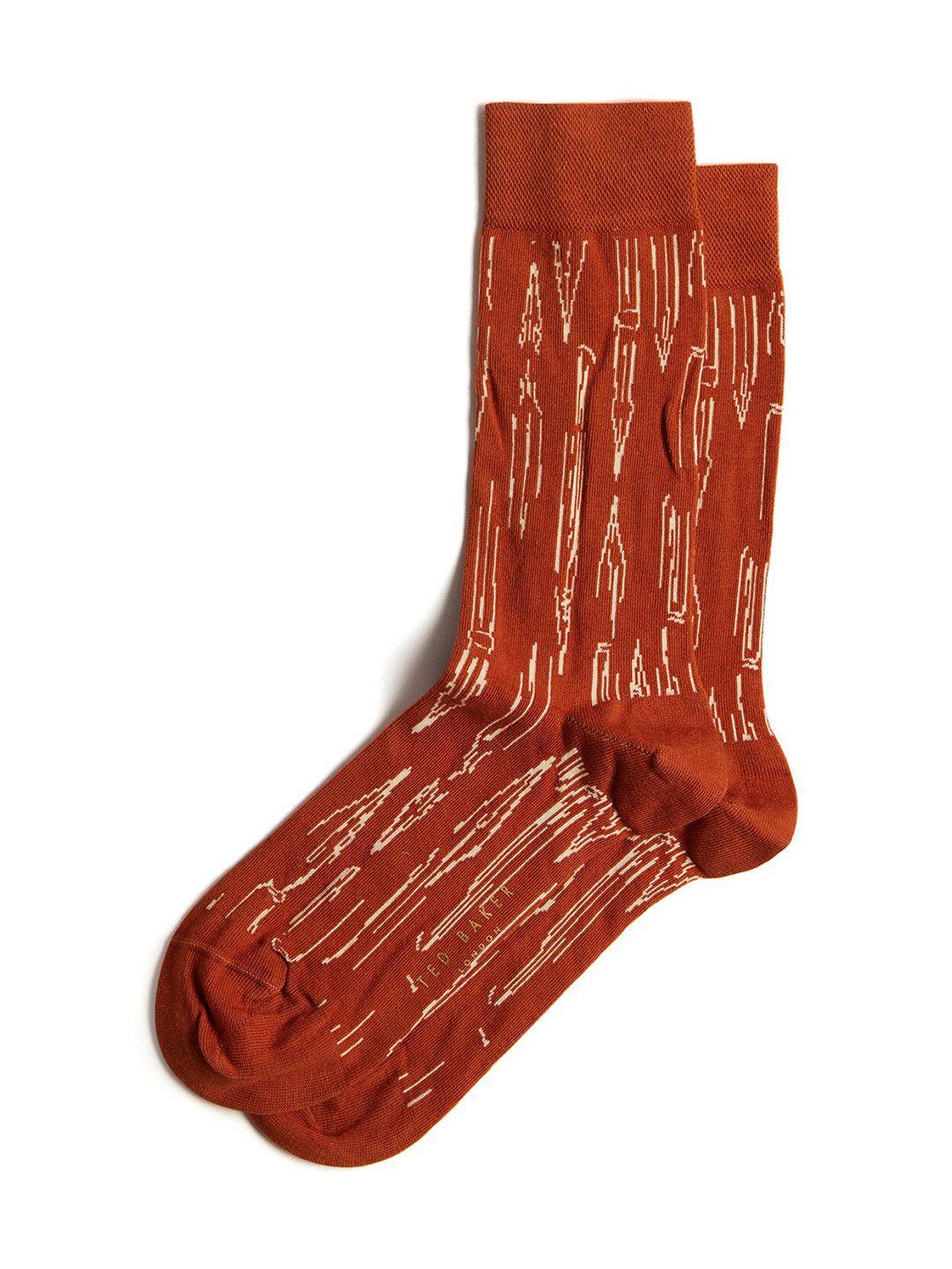 ted baker men patterned calf-length socks