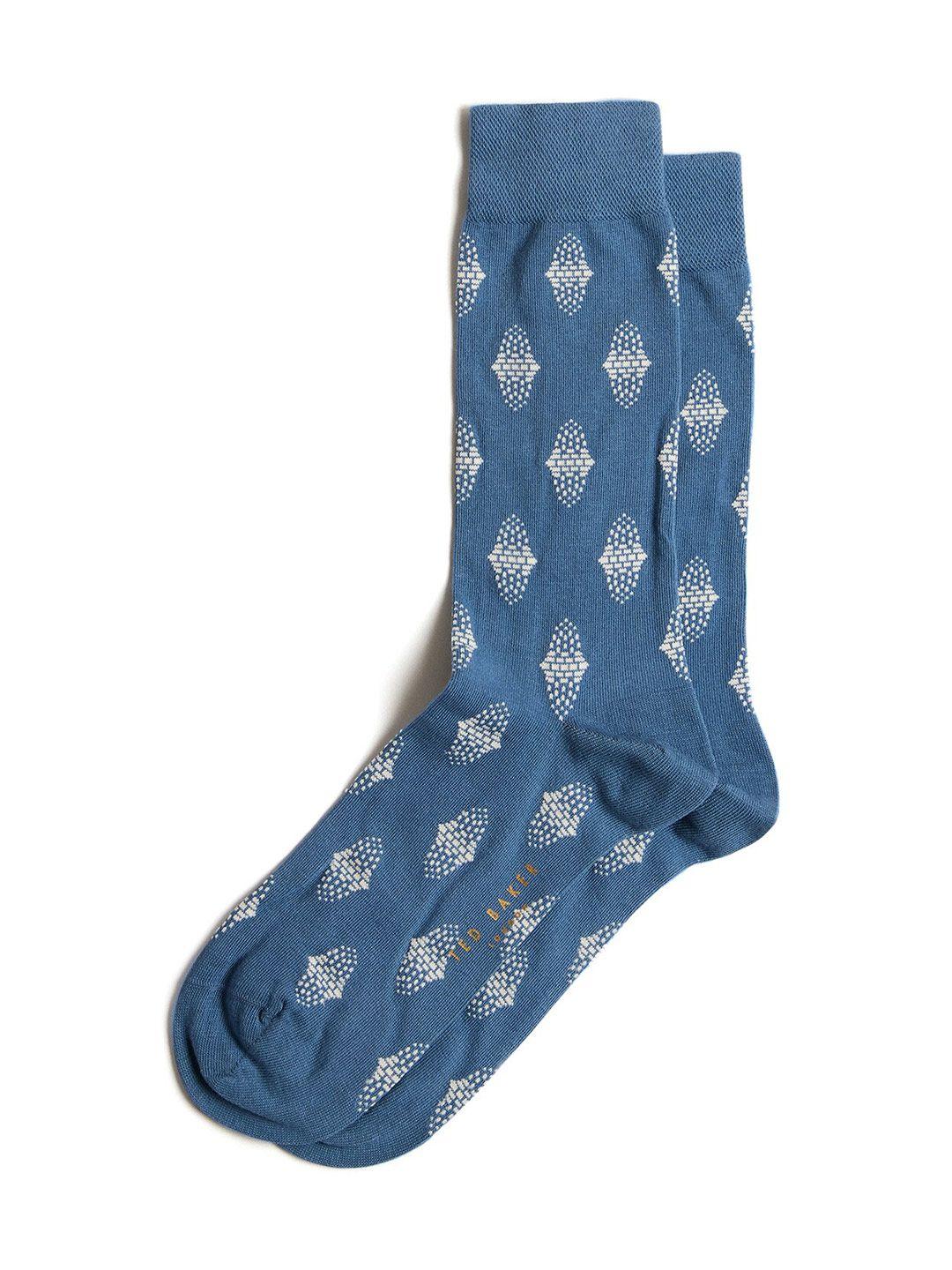 ted baker men patterned calf-length socks