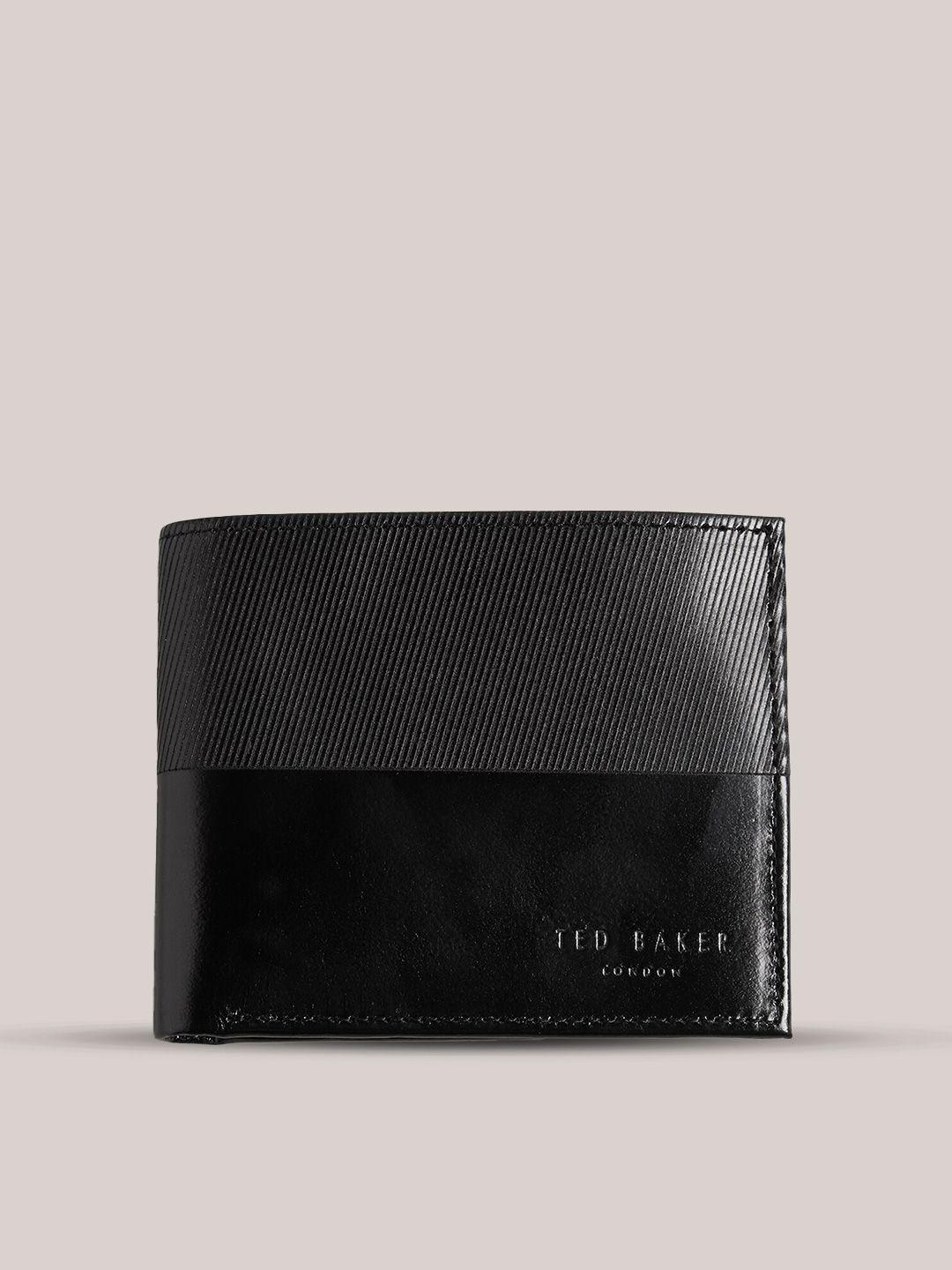 ted baker men striped leather two fold wallet