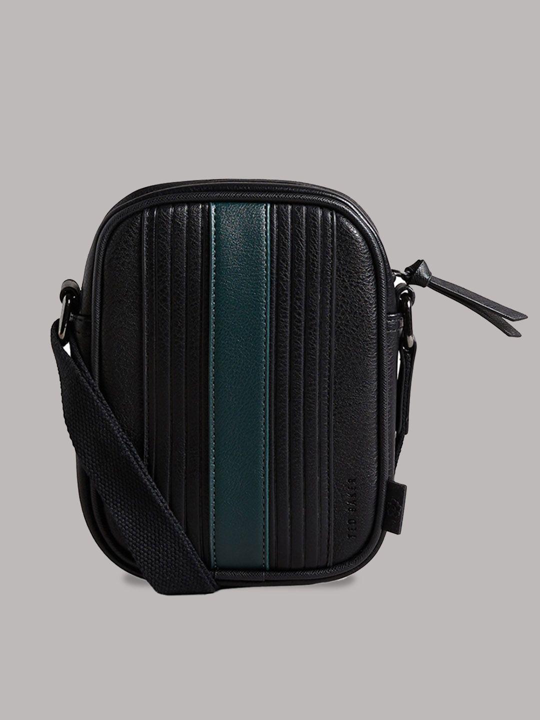 ted baker men striped structured messenger bag