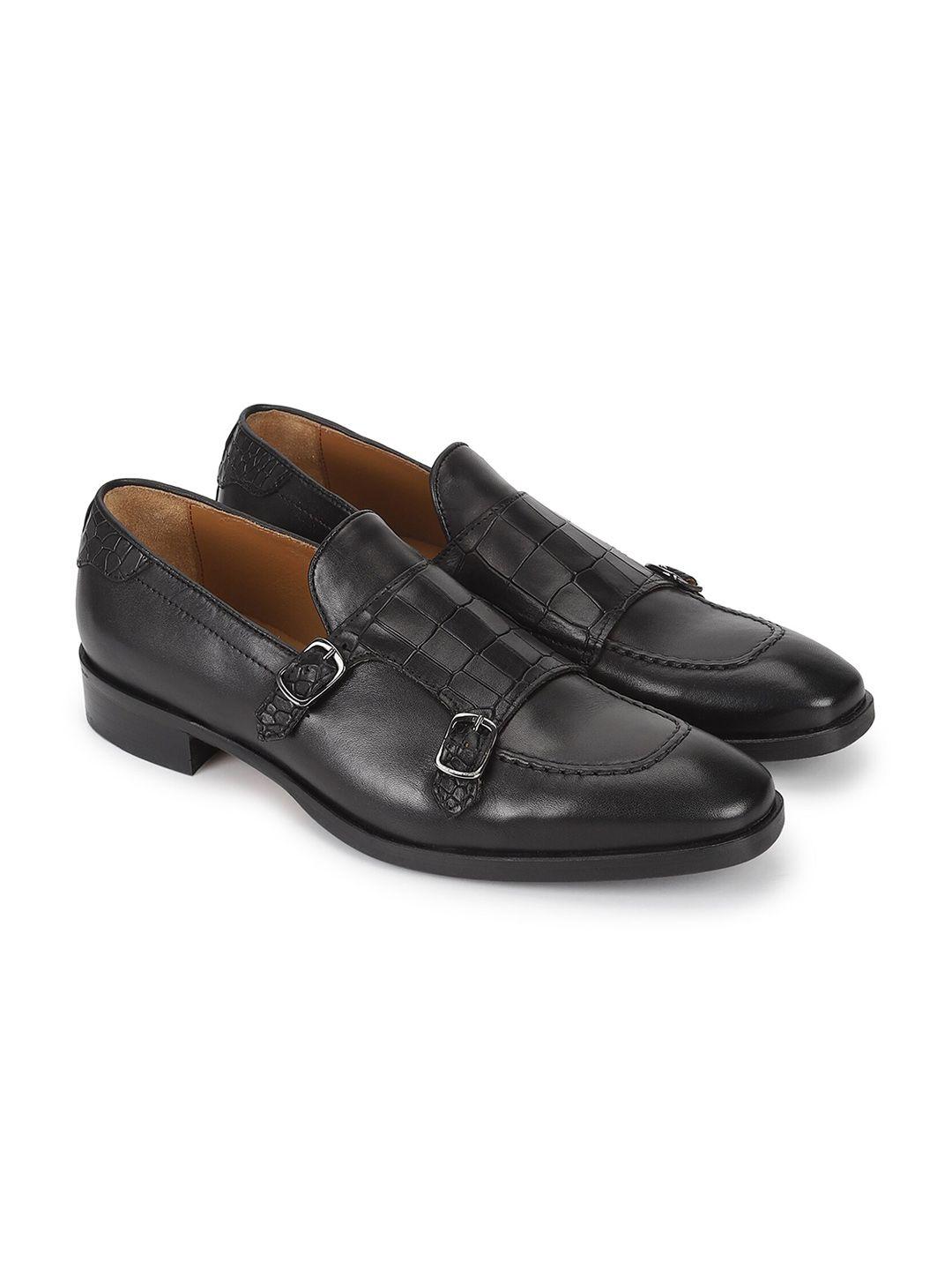 ted baker men textured leather double monk formal shoes