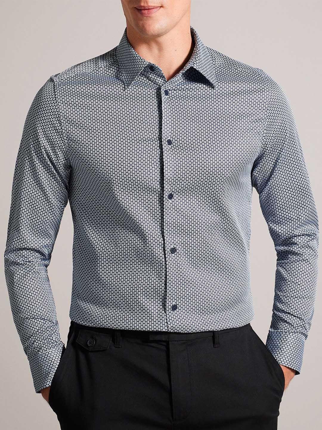ted baker micro ditsy printed cotton casual shirt