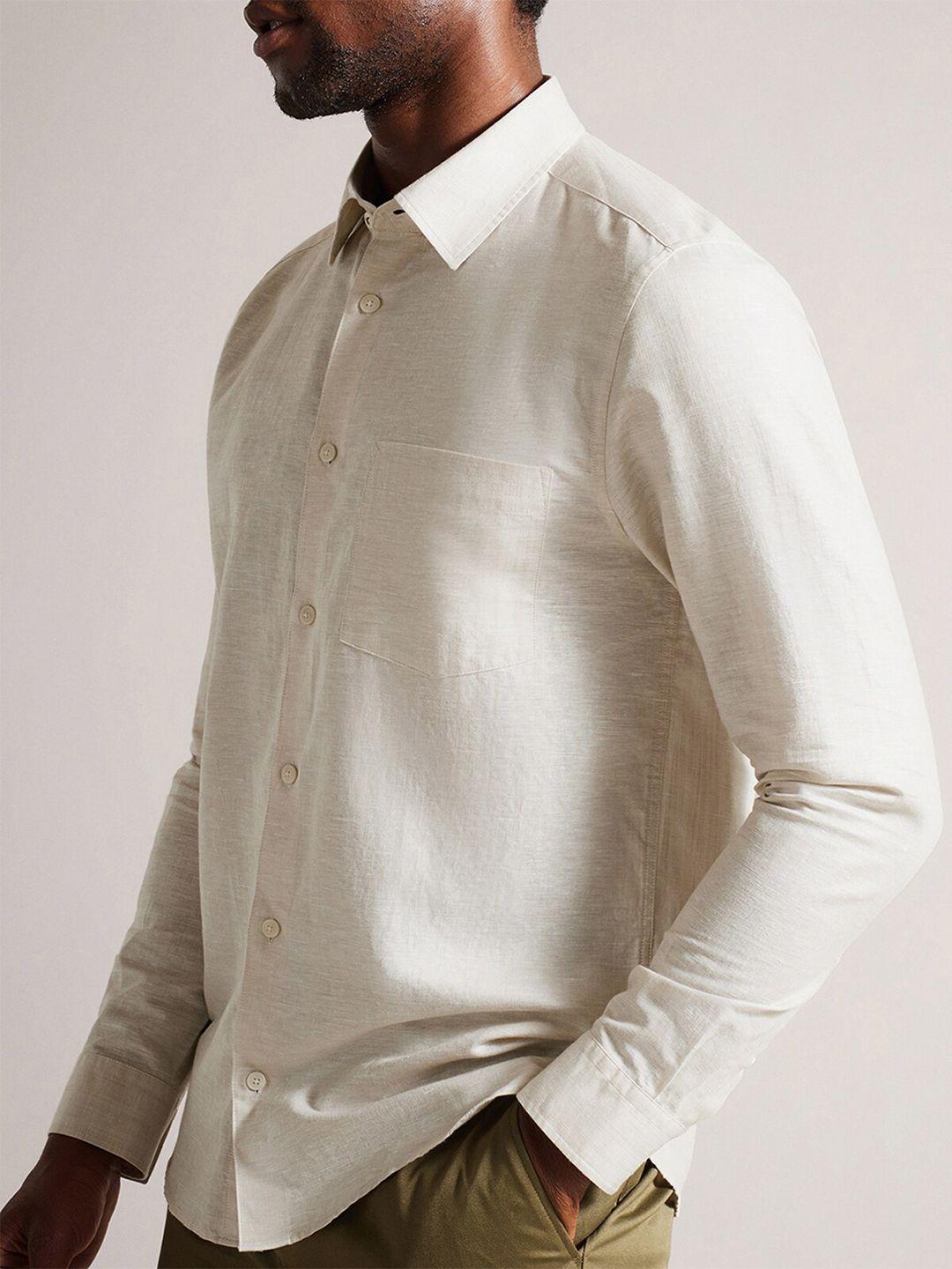 ted baker opaque regular fit linen casual shirt