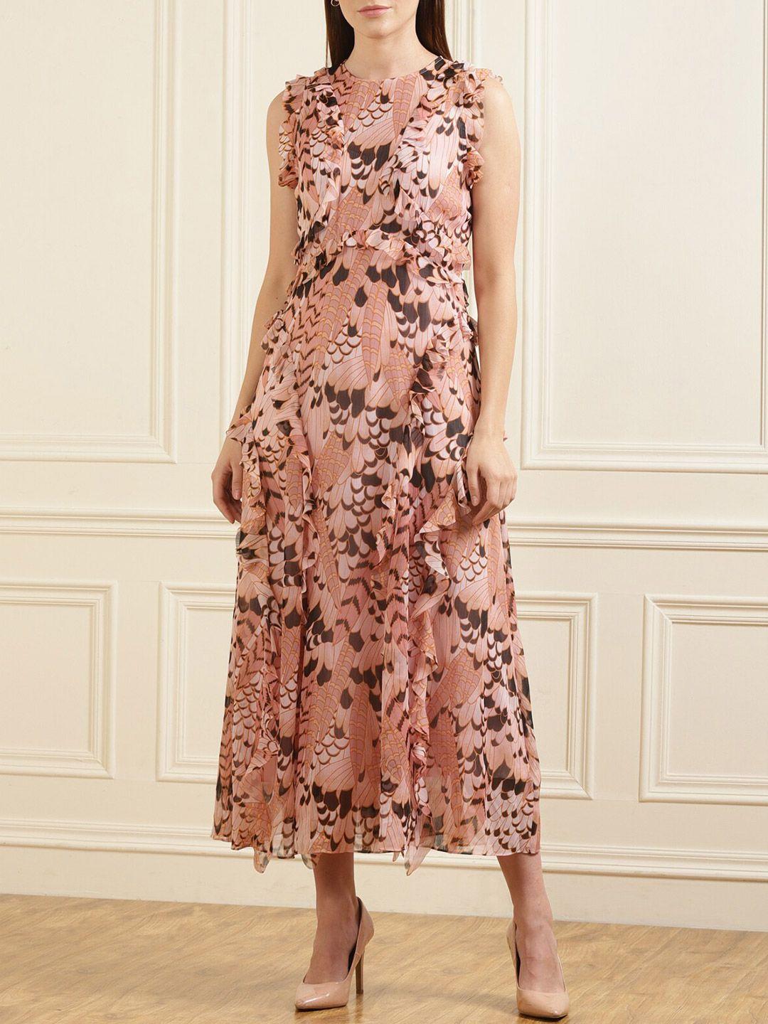 ted baker orange floral printed maxi dress