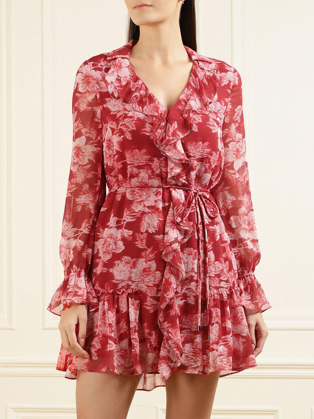 ted baker red floral mini dress