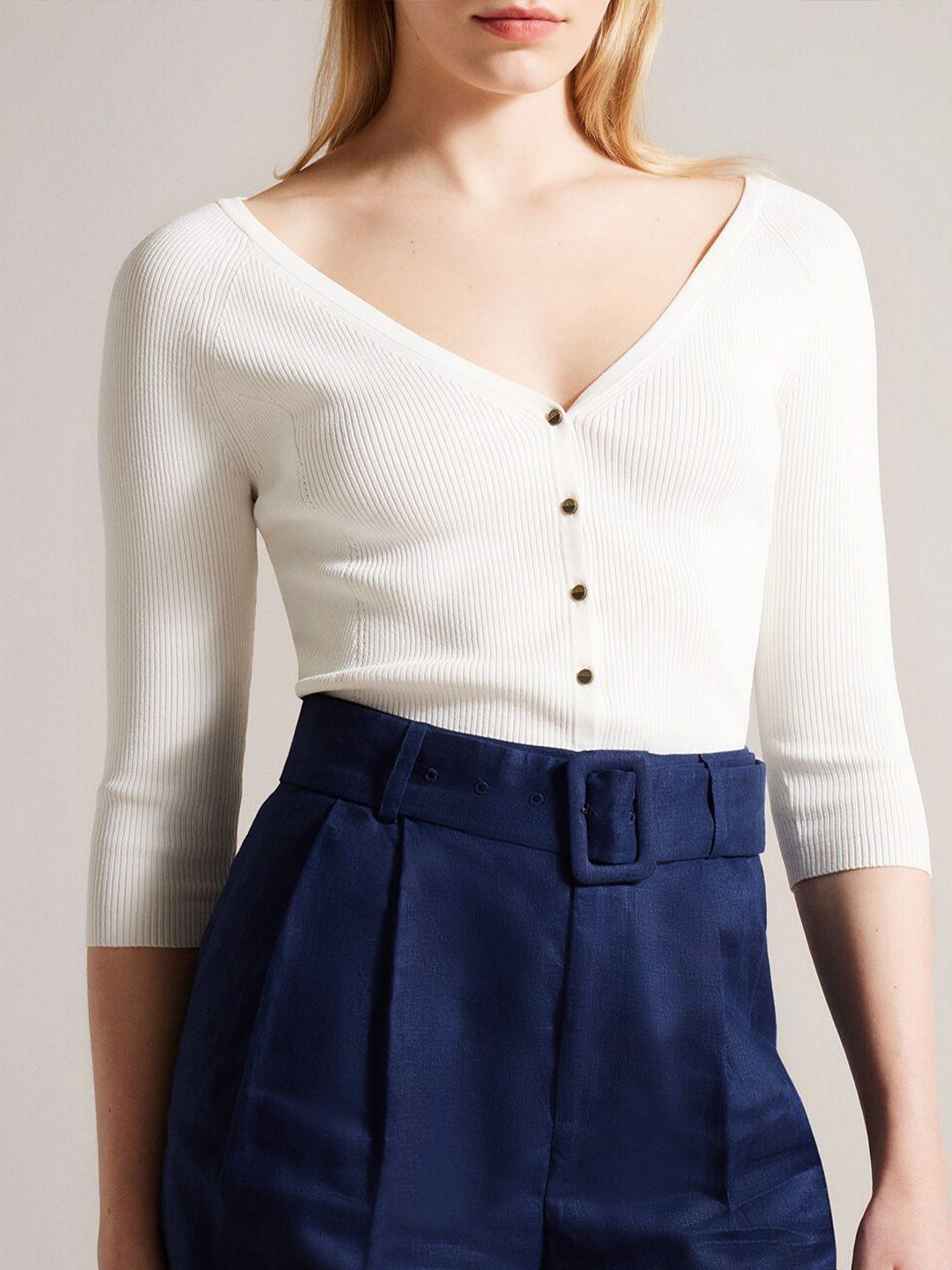 ted baker ribbed v-neck cardigan