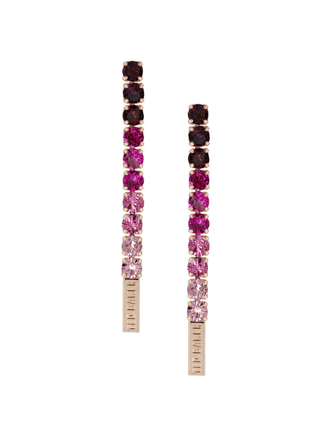 ted baker rose gold-plated contemporary drop earrings