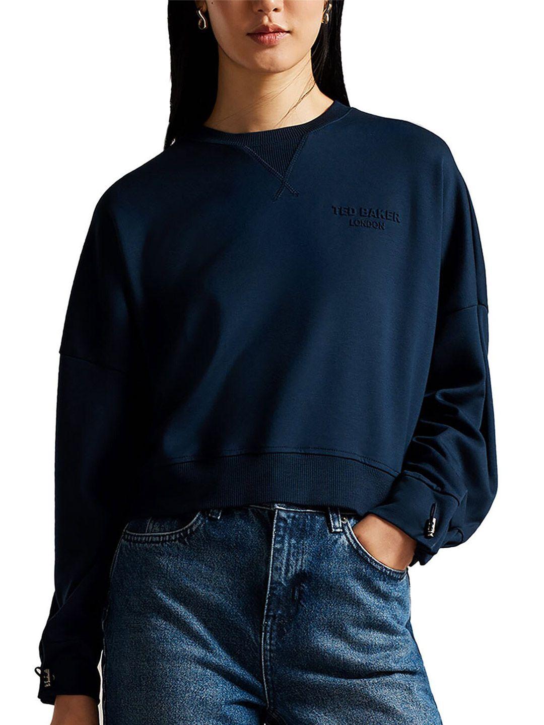 ted baker round neck ribbed sweatshirt