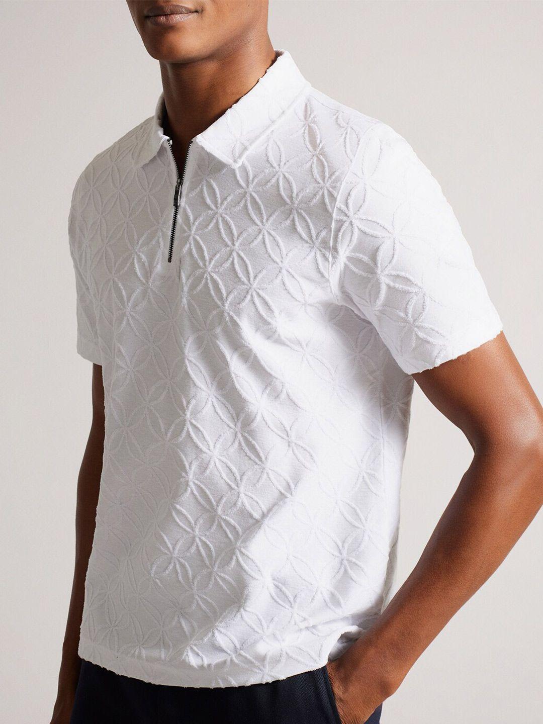 ted baker self designed polo collar jacquard casual t-shirt