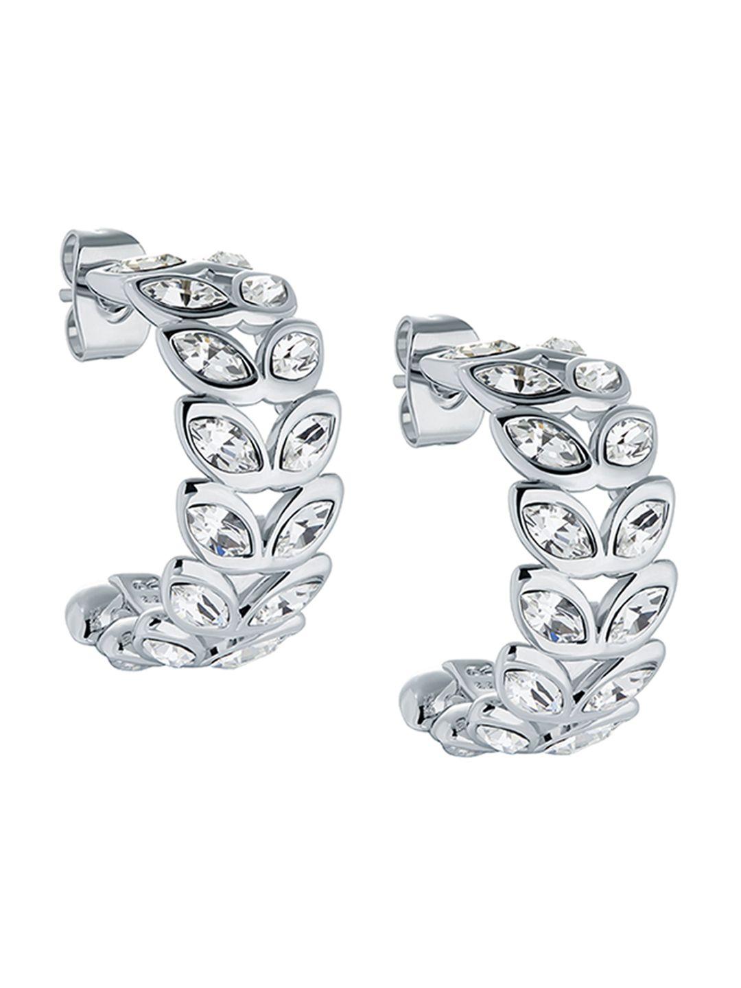 ted baker silver-plated contemporary half hoop earrings