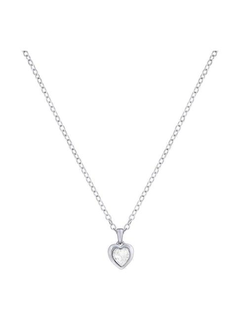 ted baker silver tone hannela crystal heart pendant with chain
