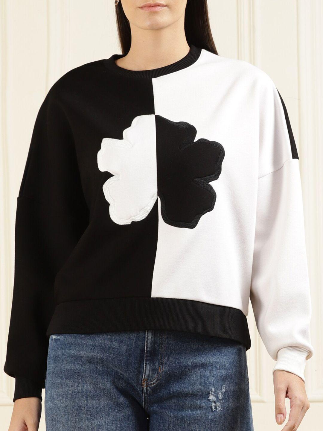 ted baker women black & white printed sweatshirt