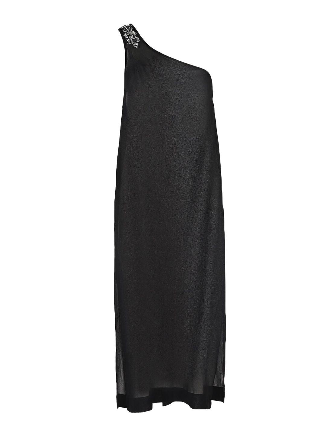 ted baker women black one shoulder maxi dress