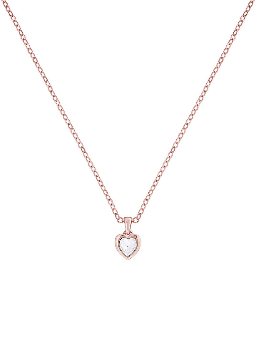 ted baker women crystal heart pendant with chain